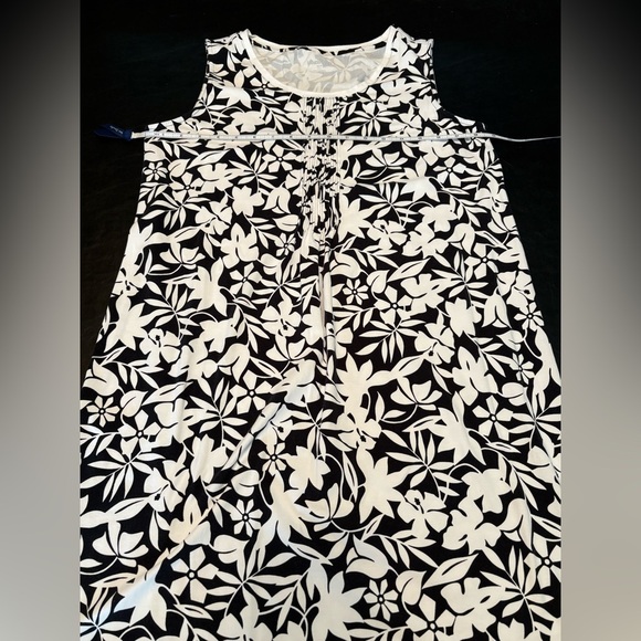 Lands' End Black and White Sheath Midi Sleeveless Dress size MP (10/12) - Picture 7 of 10